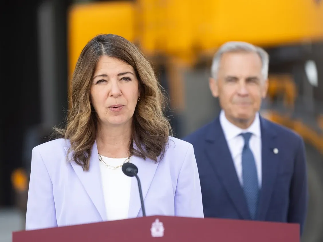 Premier Danielle Smith was joined by Prime Minister Mark Carney was in Red Deer, north of Calgary on Wednesday, July 29, 2026 at a new housing project in the central Alberta city.